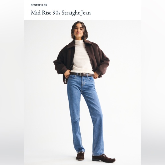 Abercrombie Mid Rise 90s Straight Jean 28L - Picture 8 of 11